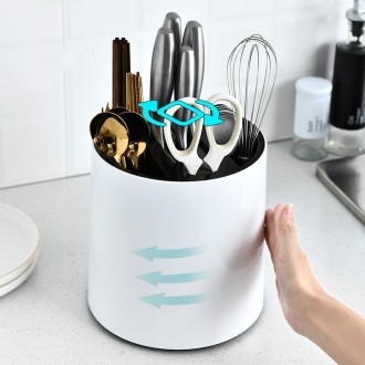 Rotatable Multifunctional Kitchen Knives Box Chopsticks Rack Storage Container