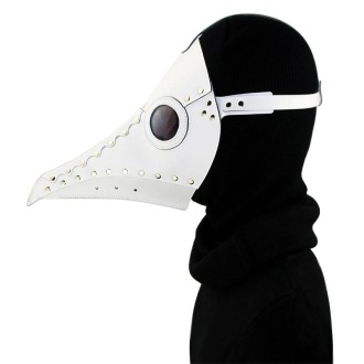 HG083 Halloween Solid Color Beak Shape Mask(White)