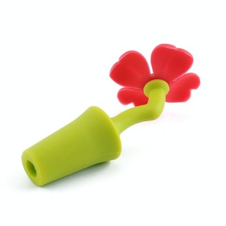 3 PCS Creative Wine Drink Preservation Stopper Flower Silicone Wine Stopper(Red Rose)