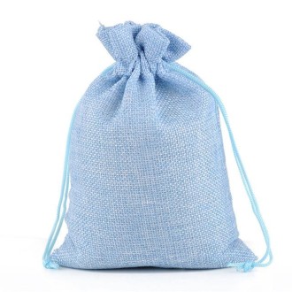 50 PCS Multi size Linen Jute Drawstring Gift Bags Sacks Wedding Birthday Party Favors Drawstring Gift Bags, Size:15x20cm(Light B