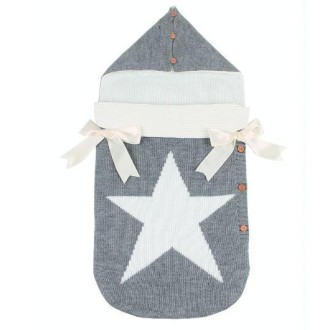 Newborns Five Star Knitted Sleeping Bags Winter, Color: Gray