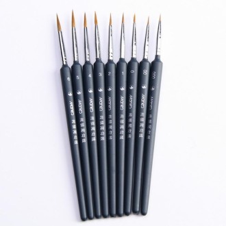 9 in 1 Art Supplies Weasel Hair Brush Watercolor Hook Line Brush Depict the Edge Pen Oil Painting Pen