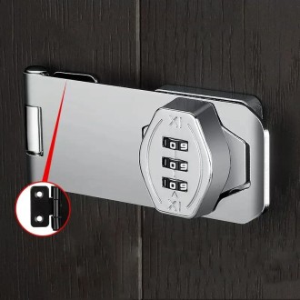 Screw Installation Cabinet Door Combination Lock Anti-Theft Drawer Lock, Style: Two Hole 3 inch Silver