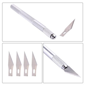 WLXY-9308 Metal Carving Knife Professional Mobile Phone Repair Tool with 6 Blades(Silver)