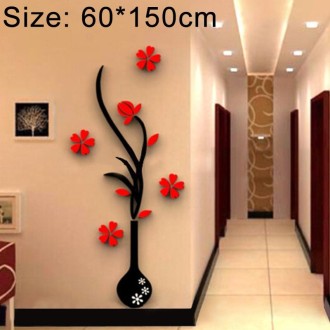 Creative Vase 3D Acrylic Stereo Wall Stickers TV Background Wall Corridor Home Decoration, Size: 60*150cm