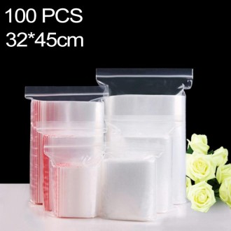 100pcs/Pack PE Self Sealing Clear Zip Lock Packaging Bag, 32cm x 45cm, Custom Printing and Size are welcome