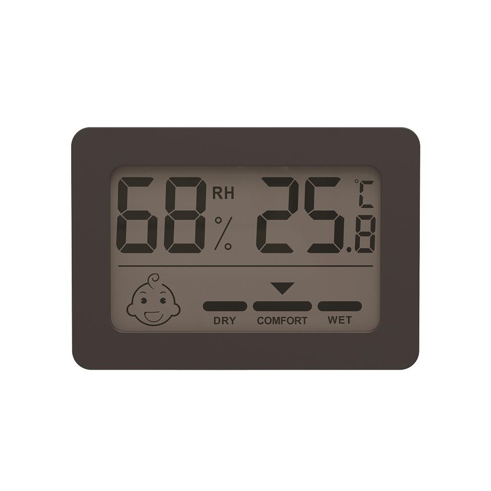 Household Indoor Mini Smiley Electronic Temperature And Humidity Meter With Stand(Black)