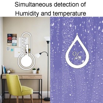 Household Indoor Mini Smiley Electronic Temperature And Humidity Meter With Stand(Black)