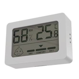 Household Indoor Mini Smiley Electronic Temperature And Humidity Meter With Stand(Black)