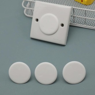 UK 3-Hole Baby Socket Protection Cover, Style: Round Thin Black