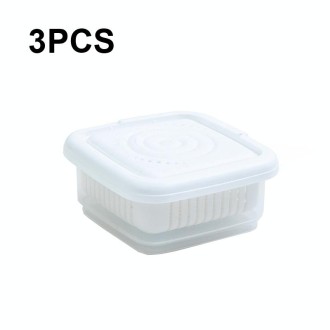 3 PCS Can Be Separated and Drained Fresh Keeping Box, Color: White Small