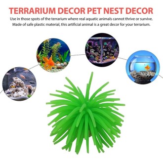 Aquarium Articles Decoration TPR Simulation Sea Urchin Ball Coral, Size: M, Diameter: 10cm(Yellow)