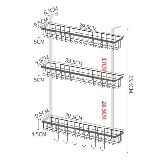 Multi-layer Fridge Storage Rack Side Shelf Sidewall Holder Multi-function Kitchen Organizer Household, Size:BBC