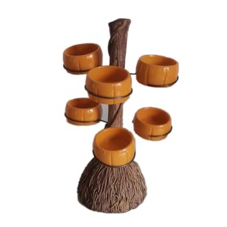 Halloween Pumpkin Snack Bowl Stand Decorative Storage Rack,Style: Six Cups Set