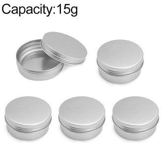 5 PCS Thread Refillable Aluminum Packaging Box Cosmetic Small Storage Case, Capacity:15g(Silver)