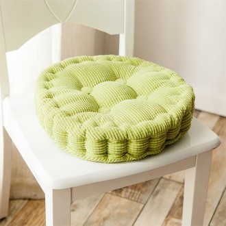 Thickened Round Computer Chair Cushion Floor Mat for Office Classroom Home, Size:43x43cm (Green)