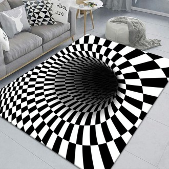 3D Geometric Stereo Trap Vision Living Room Bedroom Carpet, Size: 50x80cm(Rectangular Visual A)