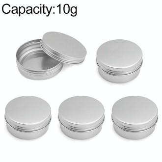 5 PCS Thread Refillable Aluminum Packaging Box Cosmetic Small Storage Case, Capacity:10g(Silver)