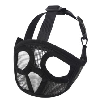 Pet Bulldog Mouth Cover Mask Pet Supplies，Full Net Cover Version, Size:S(Black)