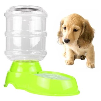 3.5L Pet Gravity Waterer Dogs Cats Plastic Self-Dispensing Gravity Pet Feeder(Green)