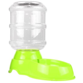 3.5L Pet Gravity Waterer Dogs Cats Plastic Self-Dispensing Gravity Pet Feeder(Green)