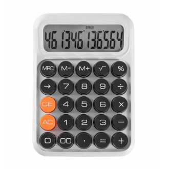 12-digit Mechanical Keyboard Calculator Office Student Exam Calculator Display(White Black)