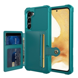 For Samsung Galaxy S23 5G Magnetic Wallet Card Bag Leather Phone Case(Cyan)