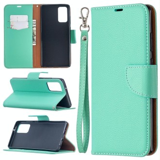 For Samsung Galaxy Note20 Litchi Texture Pure Color Horizontal Flip Leather Case with Holder & Card Slots & Wallet & Lanyard(Gre