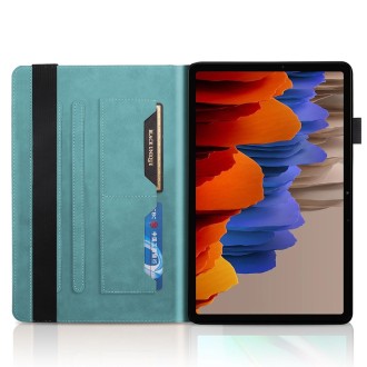 For Samsung Galaxy Tab S9 / S8 / S7 Life Tree Series Horizontal Flip Leather Tablet Case(Lake Blue)