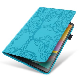 For Samsung Galaxy Tab S9 / S8 / S7 Life Tree Series Horizontal Flip Leather Tablet Case(Lake Blue)