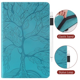 For Samsung Galaxy Tab S9 / S8 / S7 Life Tree Series Horizontal Flip Leather Tablet Case(Lake Blue)