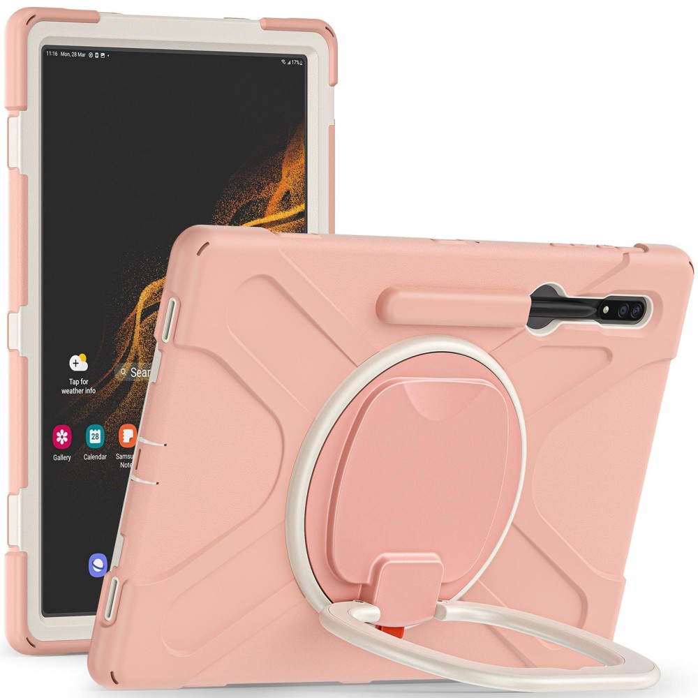 For Samsung Galaxy Tab S8 Ultra X900 Silicone + PC Tablet Protective Case(Rose Gold)