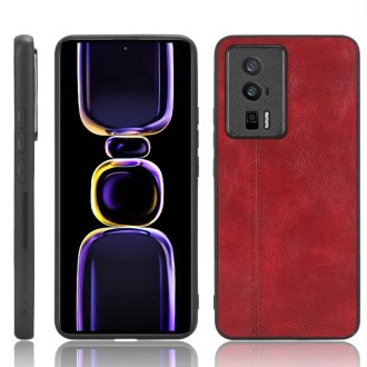 For Xiaomi Redmi K60 5G Sewing Cow Pattern Skin PC + PU + TPU Phone Case(Red)