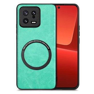 For Xiaomi 13 Solid Color Leather Skin Back Cover Phone Case(Green)