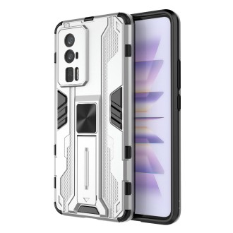 For Xiaomi Redmi K60 Pro 5G Supersonic PC + TPU Shock-proof Protective Phone Case with Holder(Silver)