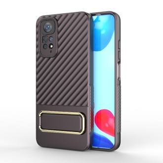 For Xiaomi Redmi Note 11 Global Wavy Textured Phone Case (Brown)