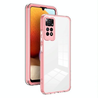 For Xiaomi Redmi Note 12 Pro 4G 3 in 1 Clear TPU Color PC Frame Phone Case(Pink)