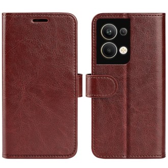 For OPPO Reno9 Pro+ R64 Texture Horizontal Flip Leather Phone Case(Brown)