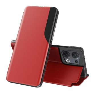 For OPPO Reno8 Attraction Flip Holder Leather Phone Case(Red)