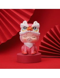 Heavenly Auspicious Beast Hidden Model Enamel Piggy Bank(Medium Red Lion)