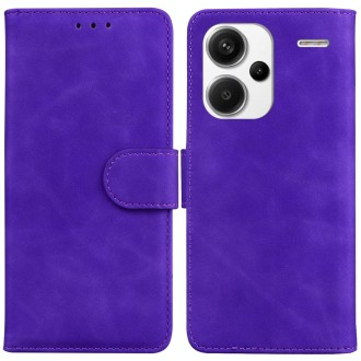 For Xiaomi Redmi Note 13 Pro+ 5G Skin Feel Pure Color Flip Leather Phone Case(Purple)