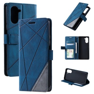 For Realme 10 Pro 5G Skin Feel Splicing Horizontal Flip Leather Phone Case(Blue)