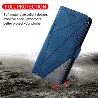 For Realme 10 Pro 5G Skin Feel Splicing Horizontal Flip Leather Phone Case(Blue)