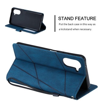 For Realme 10 Pro 5G Skin Feel Splicing Horizontal Flip Leather Phone Case(Blue)