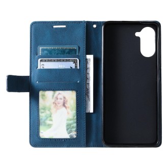 For Realme 10 Pro 5G Skin Feel Splicing Horizontal Flip Leather Phone Case(Blue)