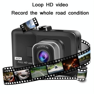 3.0 Inch HD 1080P Wide-Angle Driving Recorder With Reversing Image Specification： HD Double Record（Black）