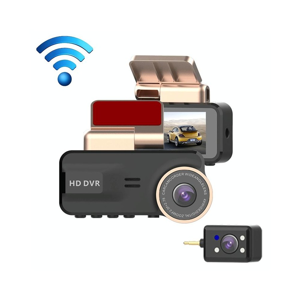 F22 3.16 inch 1080P HD Night Vision WiFi Connected Driving Recorder with In-car View Camera