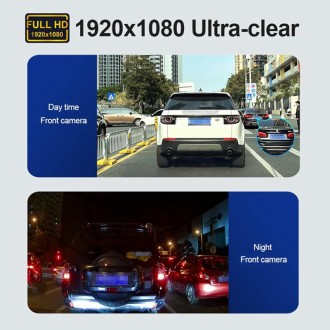 F22 3.16 inch 1080P HD Night Vision WiFi Connected Driving Recorder with In-car View Camera