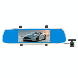 V100 7 inch LCD Touch Screen Rear View Mirror Car Recorder with Separate Camera, 170 Degree Wide Angle Viewing, Support Night Vi