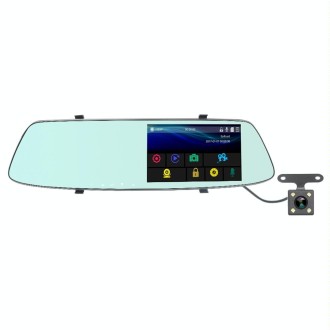 G705 5 inch LCD Touch Screen Rear View Mirror Car Recorder with Separate Camera, 170 Degree Wide Angle Viewing, Support Loop Vid